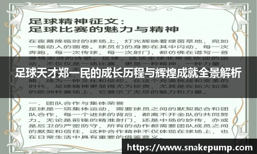 足球天才郑一民的成长历程与辉煌成就全景解析
